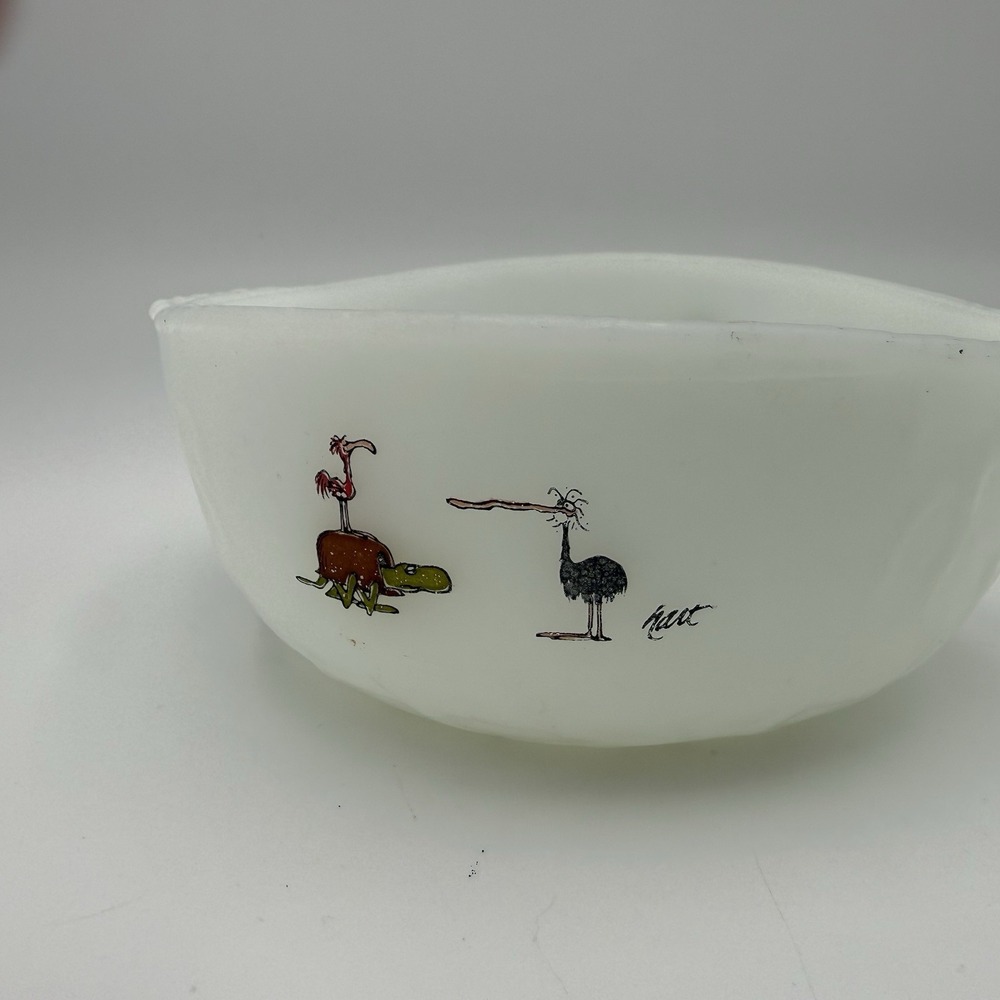 Vintage Fire King BC Comics Johnny‎ Hart Caveman Dinosaur Cereal Soup Bowl 5.5"